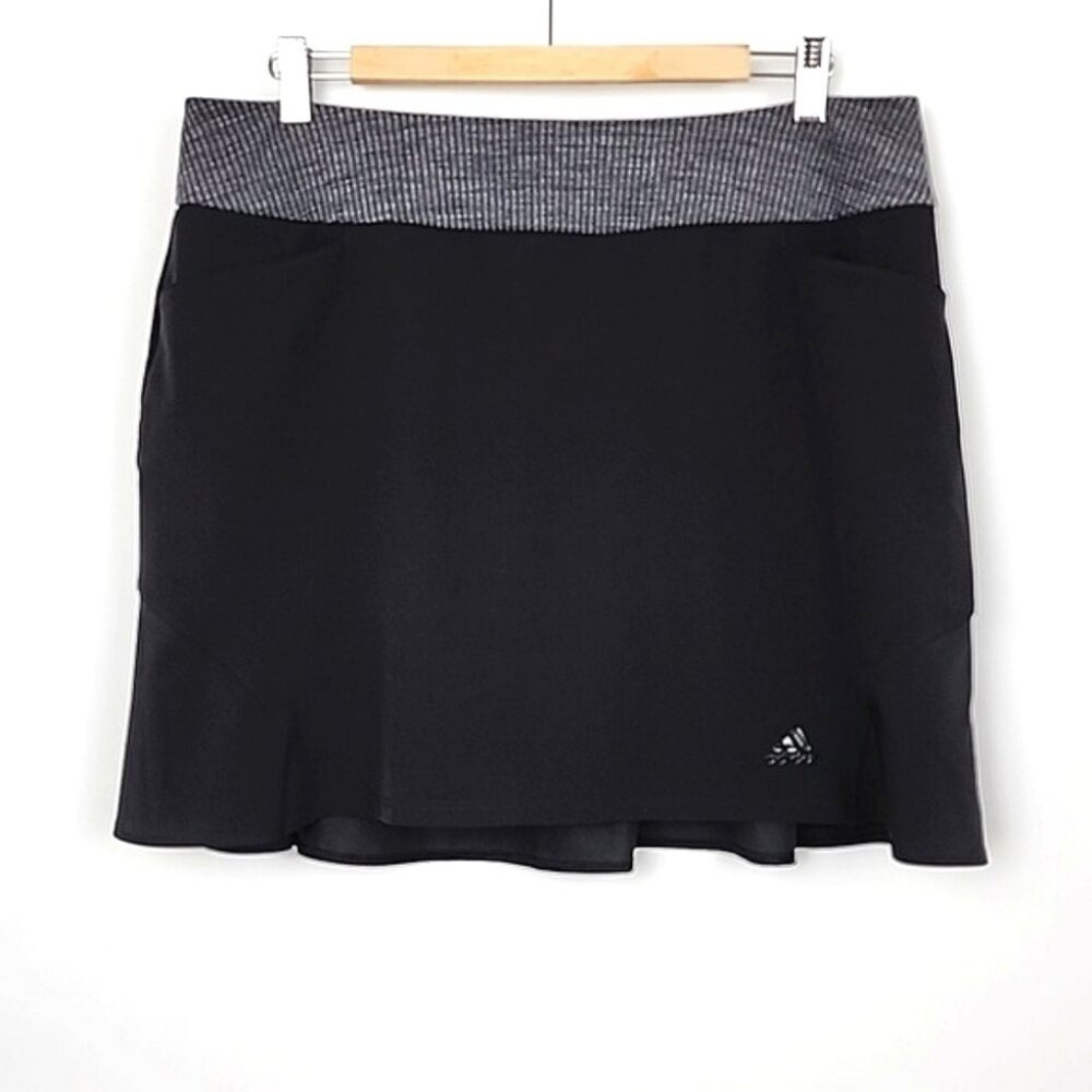 Adidas Women's Black Grey Lightweight Skirt Skort Stretch Pockets Large
